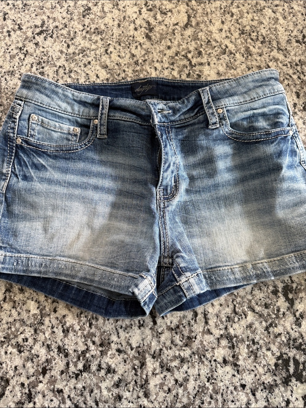 Daytrip Light Blue Distressed Denim Shorts